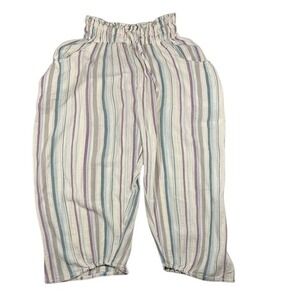 Free People Striped Harem Pants Womens Small Cotton Gauze Smocked Waist Boho